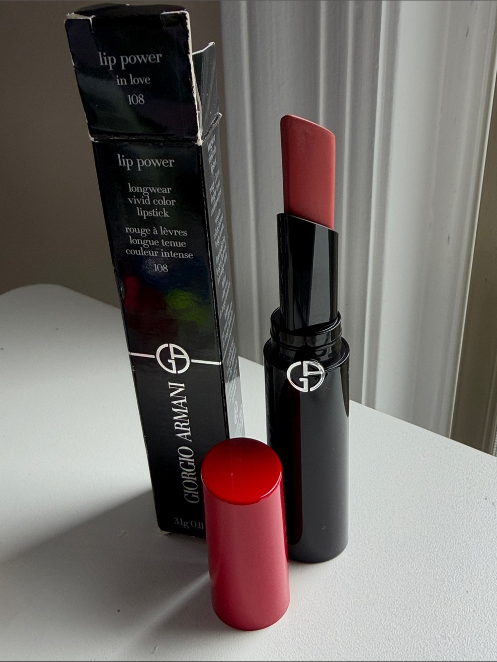 Giorgio Armani Lip Power Lipstick 108 In Love - Mauve Rose
